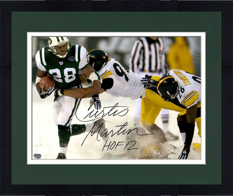 Frmd Curtis Martin New York Jets Signed 16" x 20" Snow Photo with "HOF 12" Insc
