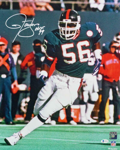 Lawrence Taylor Signed Giants 16x20 FP Running Photo w/HOF - Beckett W Auth