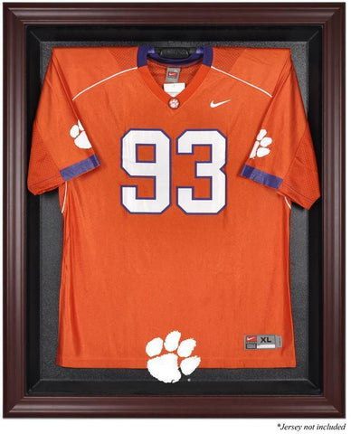 Clemson Tigers Mahogany Framed Logo Jersey Display Case Authentic