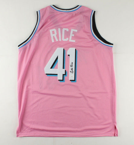 Glen Rice Signed Heat Pink Miami Vice Style Jersey (JSA COA) 3xNBA All-Star Frwd