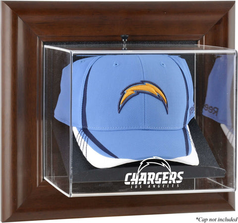 Chargers Brown Framed Wall-Mountable Cap Logo Display Case - Fanatics