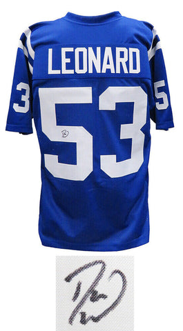 Darius Leonard Indianapolis Colts Signed Blue Custom Football Jersey