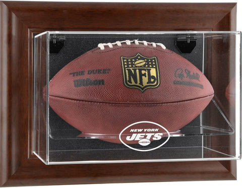 New York Jets Brown Framed Wall-Mountable Football Display Case - Fanatics
