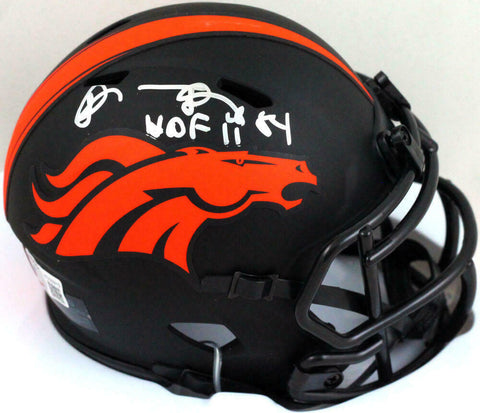 Shannon Sharpe Signed Denver Broncos Eclipse Mini Helmet w/ HOF- Beckett W* Slvr