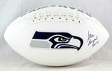 Steve Largent Signed Seattle Seahawks Logo Football w/HOF- Beckett W Auth *Right