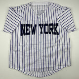 Autographed/Signed GERRIT COLE New York Pinstripe Baseball Jersey JSA COA Auto