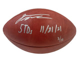 JONATHAN TAYLOR Autographed "5 TD's" Duke Metallic Colts Football FANATICS LE 28