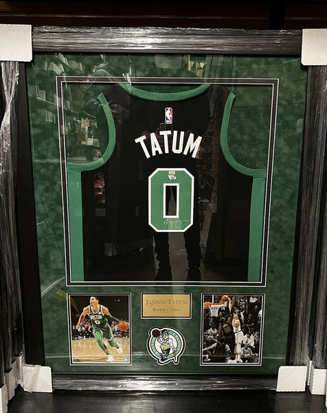 Jayson Tatum Autograph Jersey White Framed 32×40