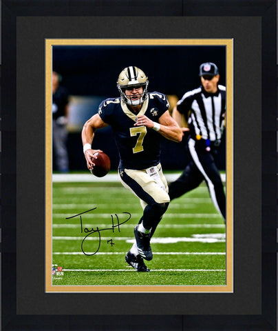 Framed Taysom Hill New Orleans Saints Autographed 16" x 20" Running Photograph