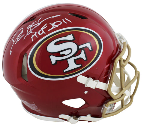 49ers Deion Sanders HOF 2011 Signed Flash Full Size Speed Proline Helmet BAS Wit