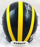 Ty Law Autographed Michigan Schutt Mini Helmet-Beckett W Hologram *Silver