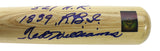 Red Sox Ted Williams Stat Inscribed Double Signed Baseball Bat JSA #B19376