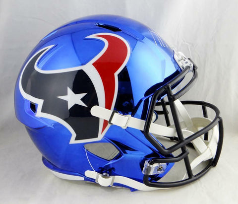 JJ Watt Autographed Houston Texans F/S Chrome Helmet- JSA W Auth *White