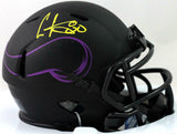 Cris Carter Signed Minnesota Vikings Eclipse Mini Helmet- Beckett W Auth *Yellow