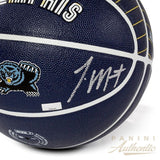 JA MORANT Autographed Grizzlies 75th Anniversary City Edition Basketball PANINI