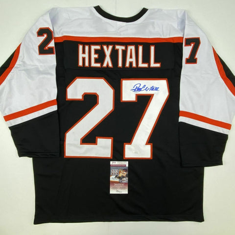 Autographed/Signed RON HEXTALL Philadelphia Black Hockey Jersey JSA COA Auto
