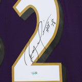 Ray Lewis Baltimore Ravens Signed M&N Purple Replica Jersey & "HOF 18" Insc