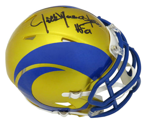 Jack Youngblood Signed Rams FLASH Riddell Speed Mini Helmet w/HF'01-SCHWARTZ COA