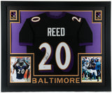 Ed Reed Signed 35x43 Custom Framed Baltimore Ravens Jersey Display (Beckett COA)