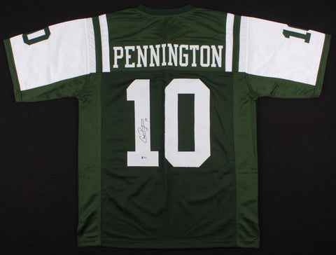 Chad Pennington Signed New York Jets Jersey (Beckett) NY Starting QB (2000-2007)