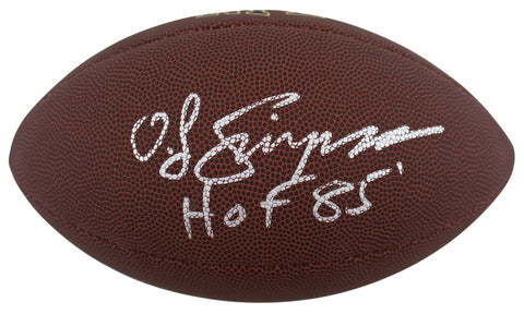 Bills O.J. Simpson "HOF 85" Authentic Signed Super Grip Nfl Football JSA Witness