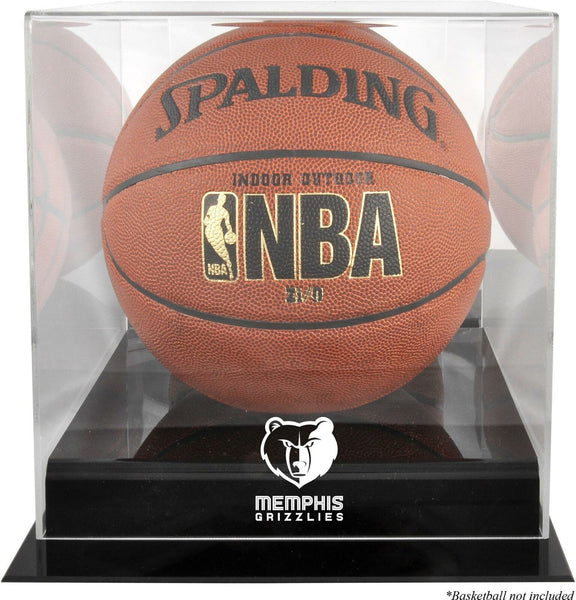 Memphis Grizzlies Black Base Team Logo Basketball Display Case & Mirrored Back