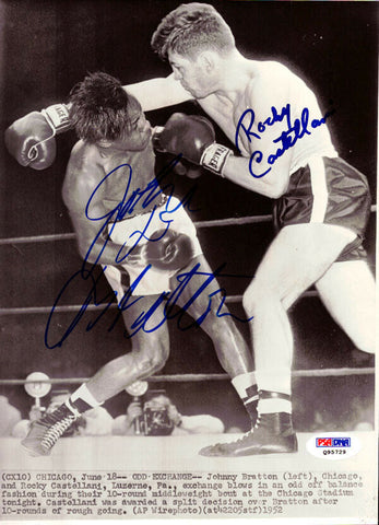 Johnny Bratton & Rocky Castellani Autographed Signed 7x9 Photo PSA/DNA #Q95729