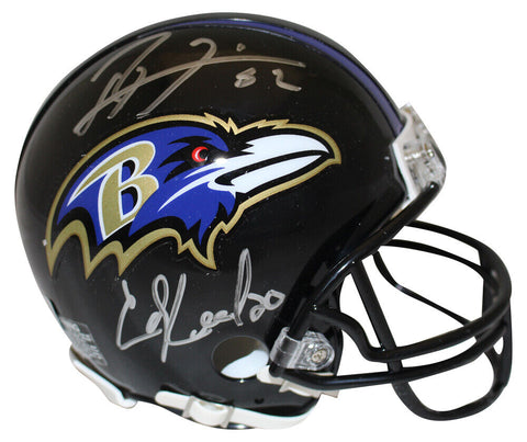 Ray Lewis & Ed Reed Signed Baltimore Ravens VSR4 Mini Helmet Beckett 38886