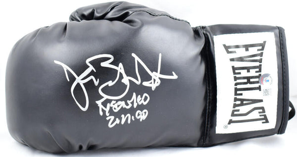 Buster Douglas Signed Everlast Black Boxing Glove w/Tyson KO-Beckett W Holo *L