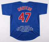 Miguel Montero Signed Chicago Cubs Career Highlight Stat Jersey (JSA COA)