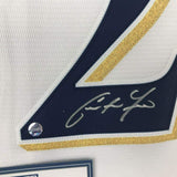 FRAMED Autographed/Signed CHRISTIAN YELICH 33x42 Brewers Jersey Steiner COA
