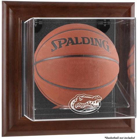 Gators Brown Framed Wall-Mountable Basketball Display Case