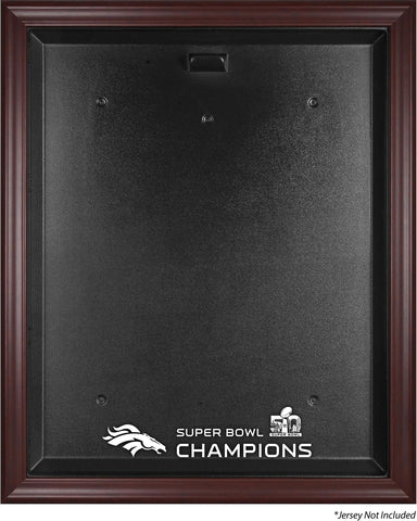 Denver Broncos Mahogany Framed Jersey Super Bowl 50 Champs Logo Display Case