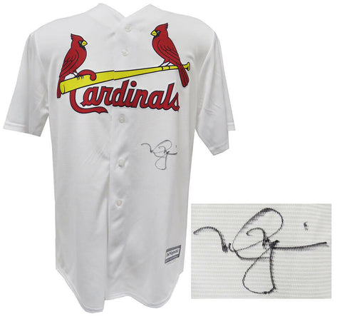 Mark McGwire Signed Cardinals White Majestic Replica Baseball Jersey - (SS COA)