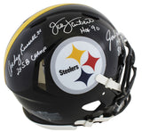 Steelers LBs (3) Ham, Lambert & Russell Signed F/S Speed Proline Helmet BAS Wit