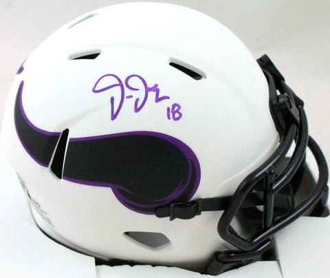 Justin Jefferson Signed Vikings Lunar Speed Mini Helmet- BA W Hologram *Purple