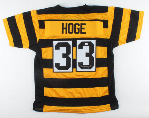 Merril Hoge Signed Steelers Bumble Bee Jersey (JSA COA) Pittsburgh RB 1987-1994