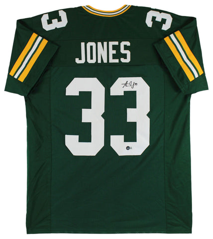 Aaron Jones Authentic Signed Green Pro Style Jersey Autographed BAS Witnessed