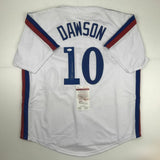 Autographed/Signed ANDRE DAWSON Montreal White Baseball Jersey JSA COA Auto