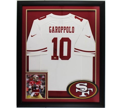 Jimmy Garoppolo Signed San Francisco 49ers LED Framed Nike Limited White Jersey