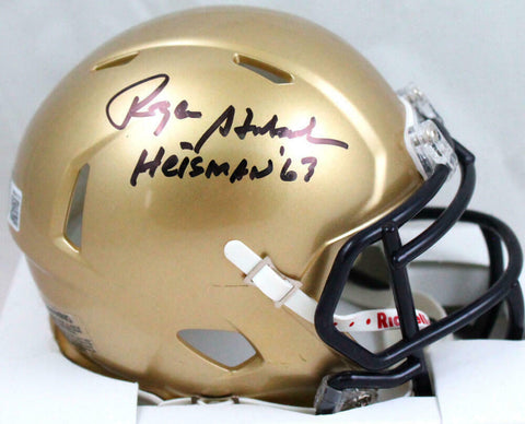 Roger Staubach Signed Navy Midshipmen Speed Mini Helmet w/ Heisman-BeckettW Holo