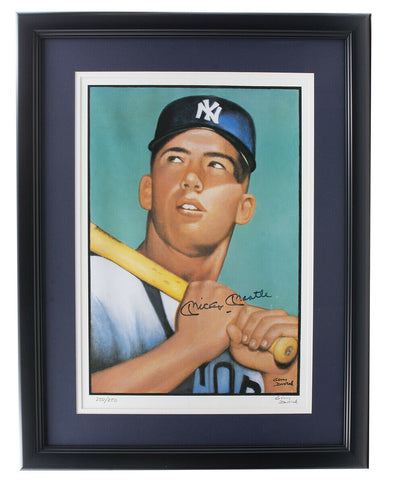 Mickey Mantle Signed Framed New York Yankees 11x14 1952 Topps Card Photo BAS LOA