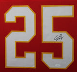 CLYDE EDWARDS-HELAIRE (Chiefs red SKYLINE) Signed Autographed Framed Jersey JSA