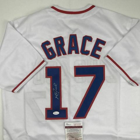 Autographed/Signed MARK GRACE Chicago White Baseball Jersey JSA COA Auto