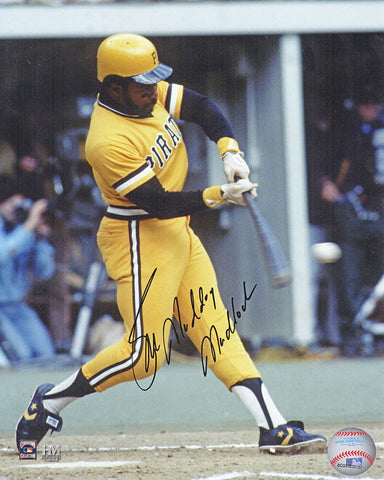 Bill Madlock Signed Pittsburgh Pirates Action 8x10 Photo w/Mad Dog - (SS COA)