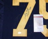 SAM HUFF AUTOGRAPHED SIGNED WEST VIRGINIA MOUNTAINEERS #75 THROWBACK JERSEY JSA