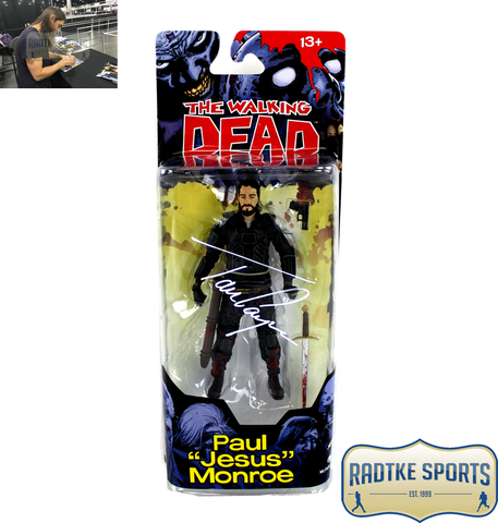 Tom Payne Signed The Walking Dead Paul "Jesus" Monroe Figure with Gun & Sword