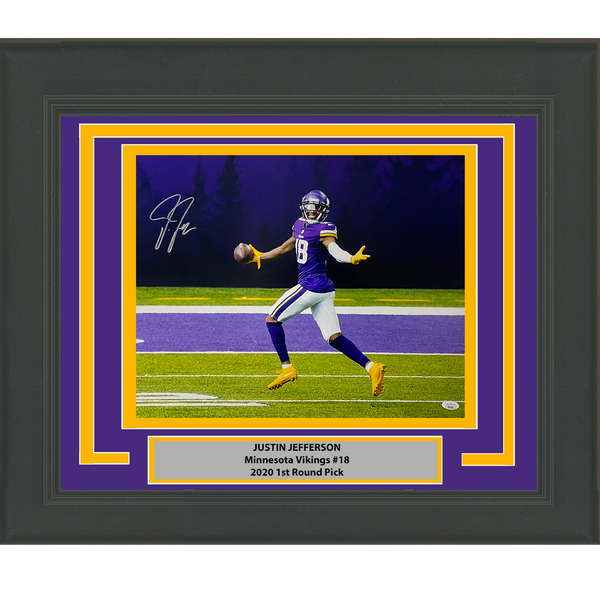 Framed Autographed/Signed Justin Jefferson Minnesota Vikings 16x20 Photo JSA COA