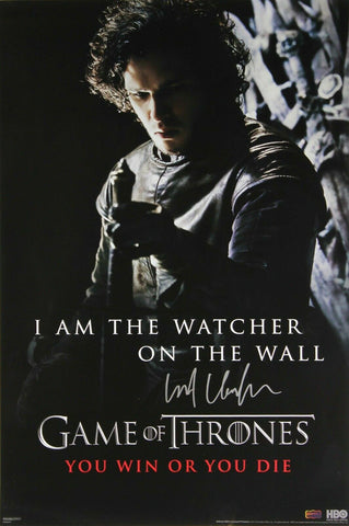 Kit Harington Signed Game of Thrones 24x36 - I am the Watcher on the Wall Poster
