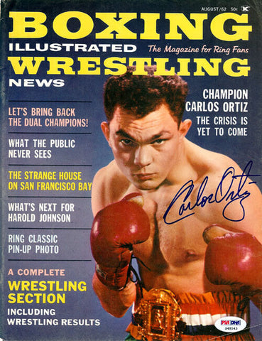 Carlos Ortiz Autographed Boxing Illustrated Magazine Cover PSA/DNA #S48543